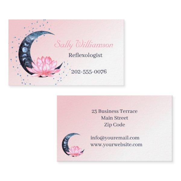 Reflexology Pink Lotus Flower Moon