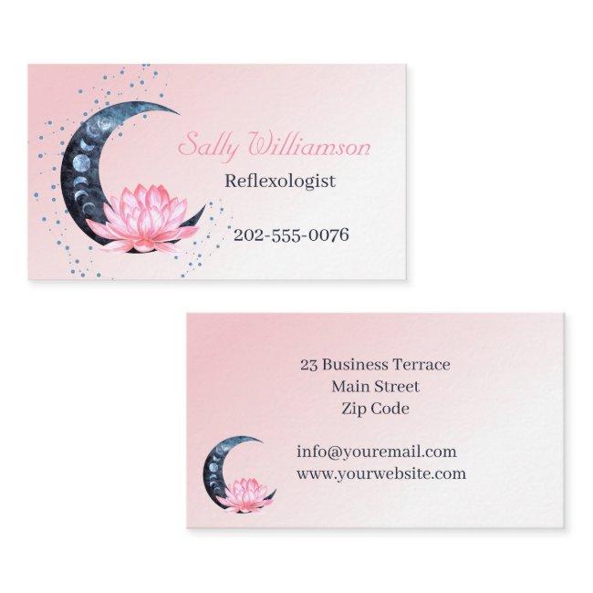 Reflexology Pink Lotus Flower Moon