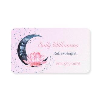 Reflexology QR Code Pink Lotus Flower Moon
