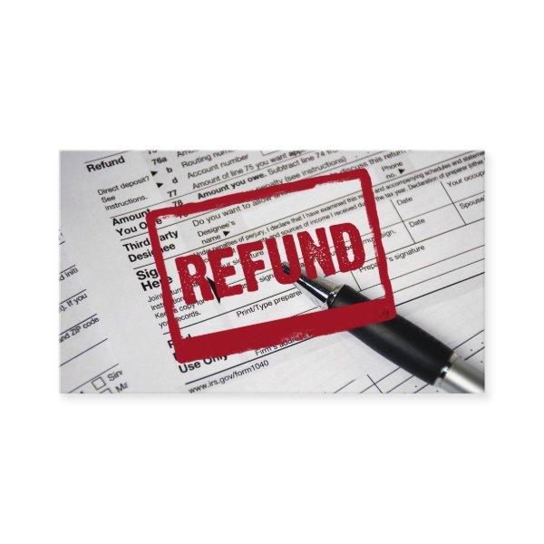 Refund Stamp on 1040 Tax Form