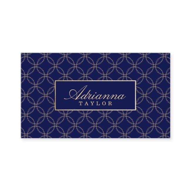 Regal Navy & Gold Circle Geometric Pattern Minimal