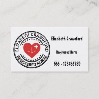 Registered Nurse Stamp Heart ECG With Your Name