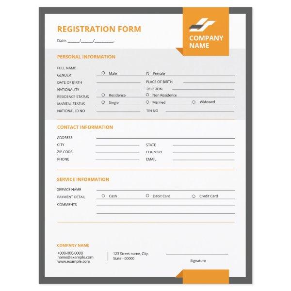 Registration Form Template