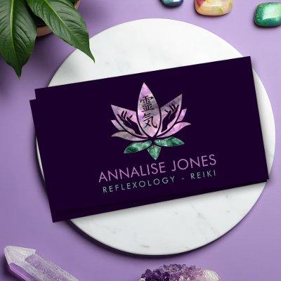 Reiki Healing Hands and Lotus - Fluorite and Jade