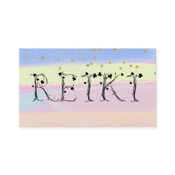 *~*  REIKI Ivy Typography Glitter Pastel Stripes