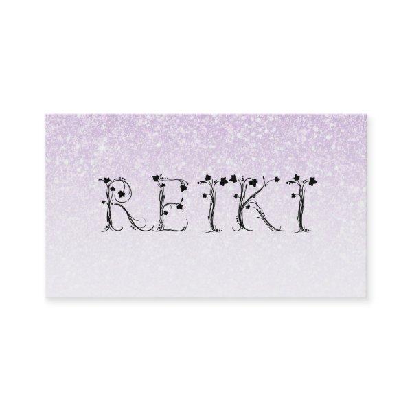 *~*  REIKI Ivy Typography Lavender Glitter