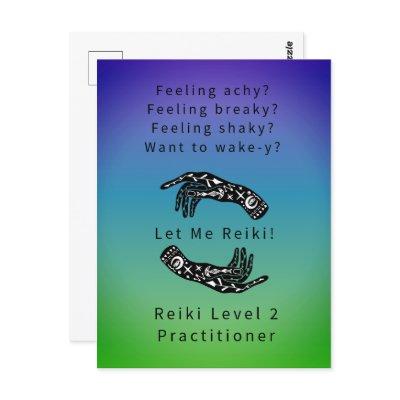 Reiki Level 2 Practitioner Riddle And Hands Color Postcard