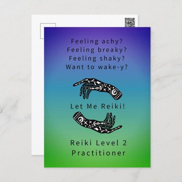 Reiki Level 2 Practitioner Riddle And Hands Color Postcard