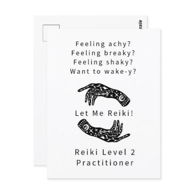 Reiki Level 2 Practitioner Riddle And Hands White Postcard