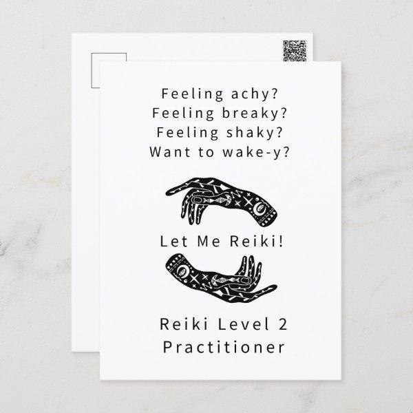 Reiki Level 2 Practitioner Riddle And Hands White Postcard