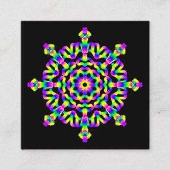 *~* Reiki Yoga Neon Geometric Mandala Healing Arts Square