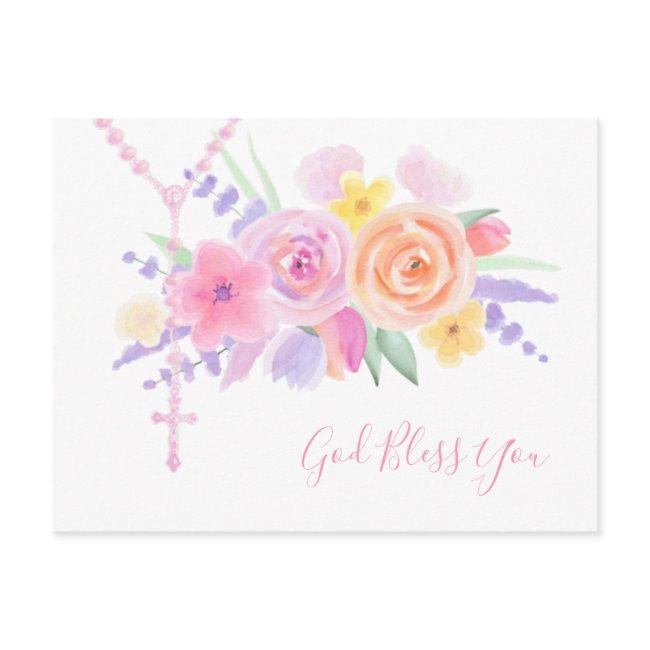 Religious Floral Rosary Catholic Prayer Vintage  Postcard