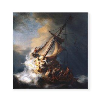 Rembrandt Van Rijn Christ In The Storm Sea Galilee Square