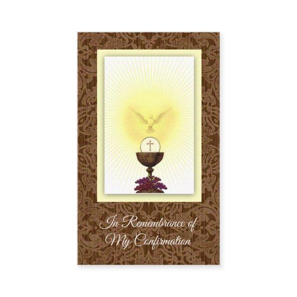 Remembrance Card Dove Host Sacrament Confirmation