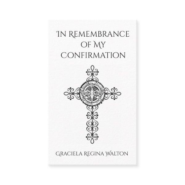 Remembrance Confirmation Cross Dove Holy Card