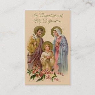 Remembrance Holy Family Confirmation Holy Card