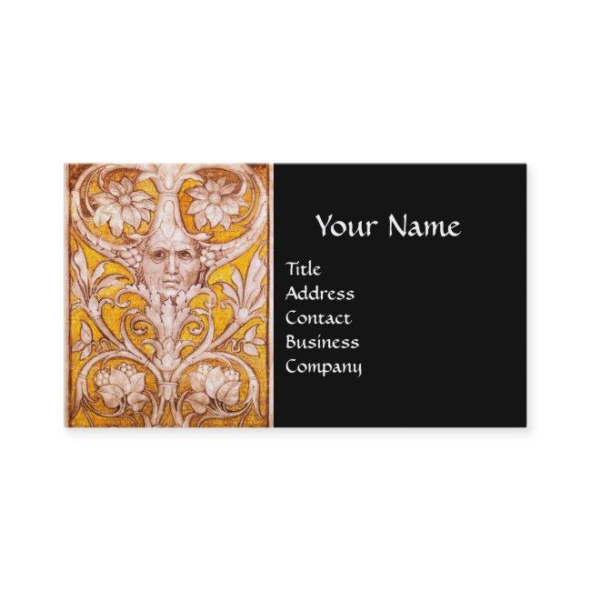 RENAISSANCE GROTESQUE FACE,BLACK GOLD MONOGRAM