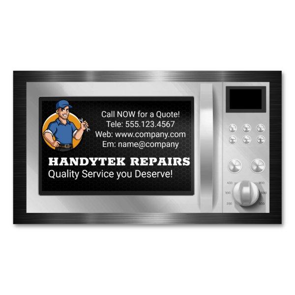 Repairman with Wrench | Microwave Appliance  Magnet