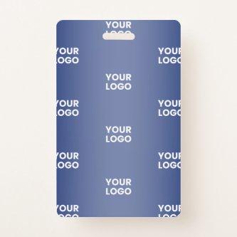 Repeating Business Logo | Navy Blue Gradient Badge