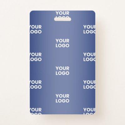 Repeating Business Logo | Navy Blue Gradient Badge