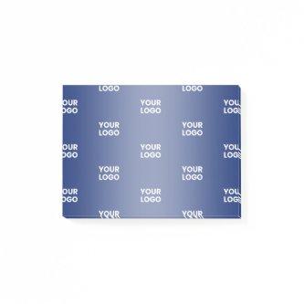 Repeating Business Logo | Navy Blue Gradient Post-it Notes