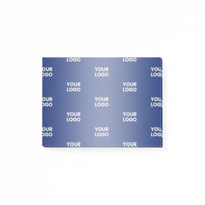 Repeating Business Logo | Navy Blue Gradient Post-it Notes