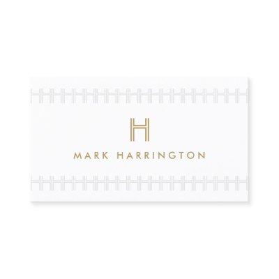 REPEATING INITIAL MONOGRAM ART DECO Gold & Gray