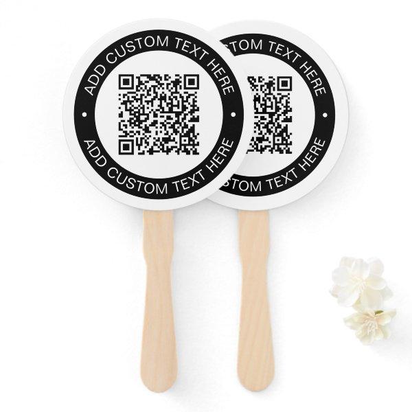 Replace with Your Own Uploaded QR code or Image Hand Fan
