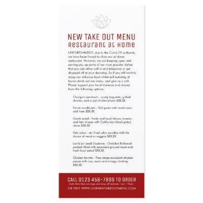 Restaurant at home new temp take out menu