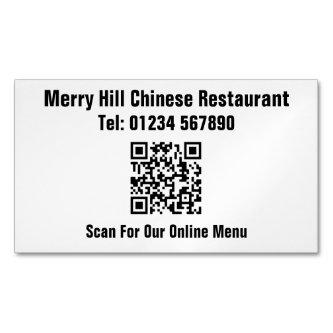 Restaurant Online Menu QR Code  Magnet