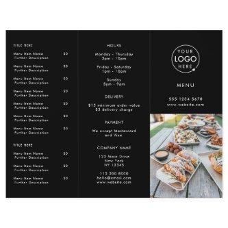 Restaurant Takeout | Black Modern Photo Menu