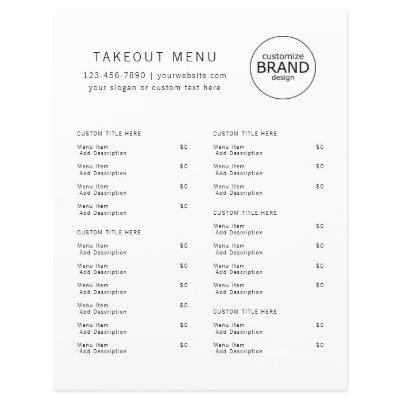 Restaurant Takeout Catering Minimalist Logo Menu