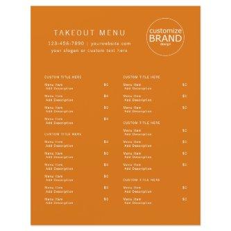 Restaurant Takeout Catering Orange Logo Menu