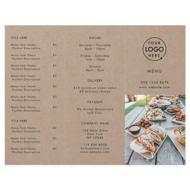 Restaurant Takeout | Rustic Kraft Takeaway Menu
