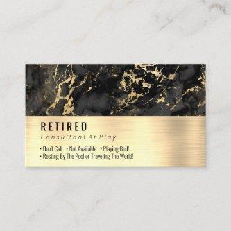 Retired, Black and Gold Marble, Brushed Gold, Gag