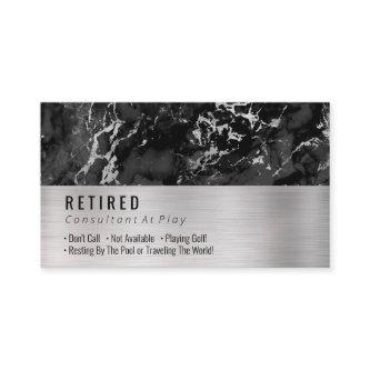 Retired, Black & Silver Marble, Brushed Silver Gag