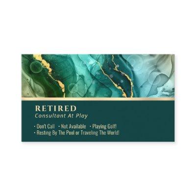 Retired, Gold & Teal Liquid Ink Gag