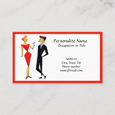 Retro 50s Couple Party Planner Host Red & Black