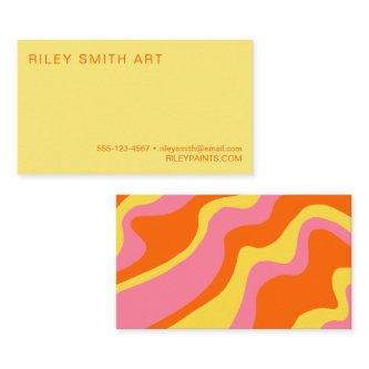 Retro 70s Orange Yellow Pink Colorful Abstract