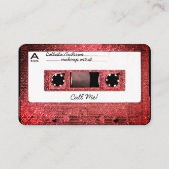 Retro 80's Coral Glitter Cassette Tape Mixtape