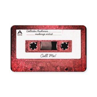 Retro 80's Coral Glitter Cassette Tape Mixtape