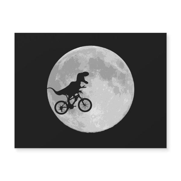 Retro 80s Dinosaur bike and Moon
