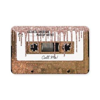 Retro 80's Gold Glitter Drip Cassette Tape Mixtape