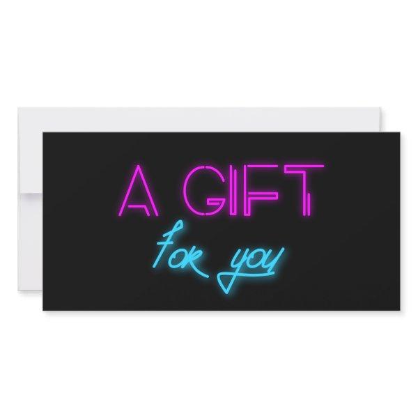 Retro 80s Neon lights gift certificate