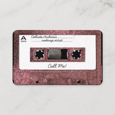 Retro 80's Rose Gold Glitter Cassette Tape Mixtape