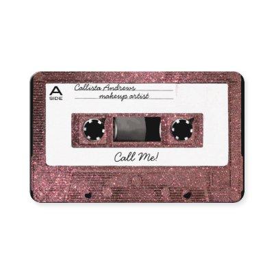 Retro 80's Rose Gold Glitter Cassette Tape Mixtape