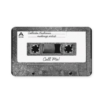 Retro 80's Silver Glitter Cassette Tape Mixtape