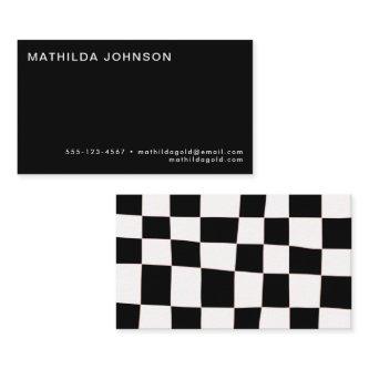 Retro Abstract Black White Checkerboard Simple