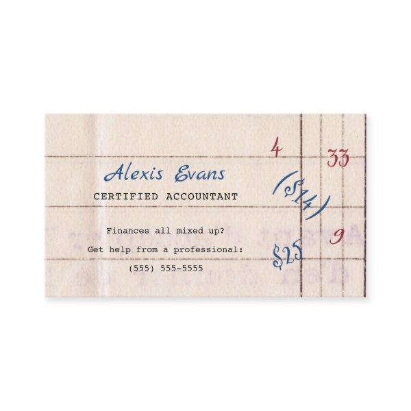 Retro Accounting Paper Mixed up Math