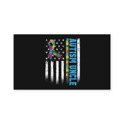 Retro American Flag Autism Uncle Awareness